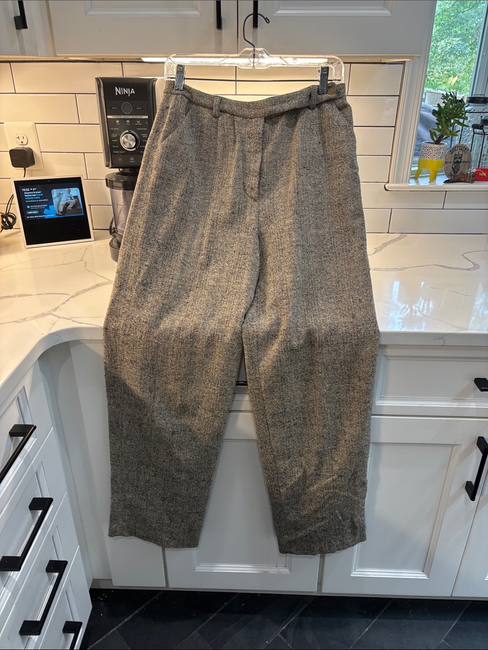 Giorgio Armani Gray Tweed Dress Pants - Classic Tailored Trousers- runs small